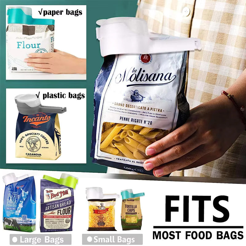 Food Storage Bag Sealing Clips With Pour Spouts