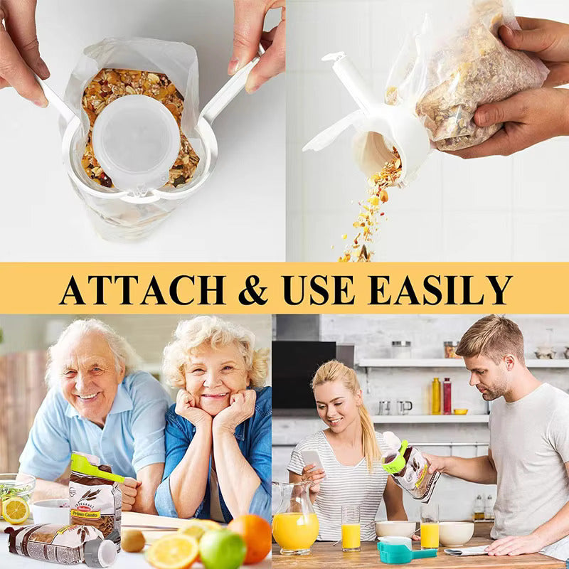 Food Storage Bag Sealing Clips With Pour Spouts