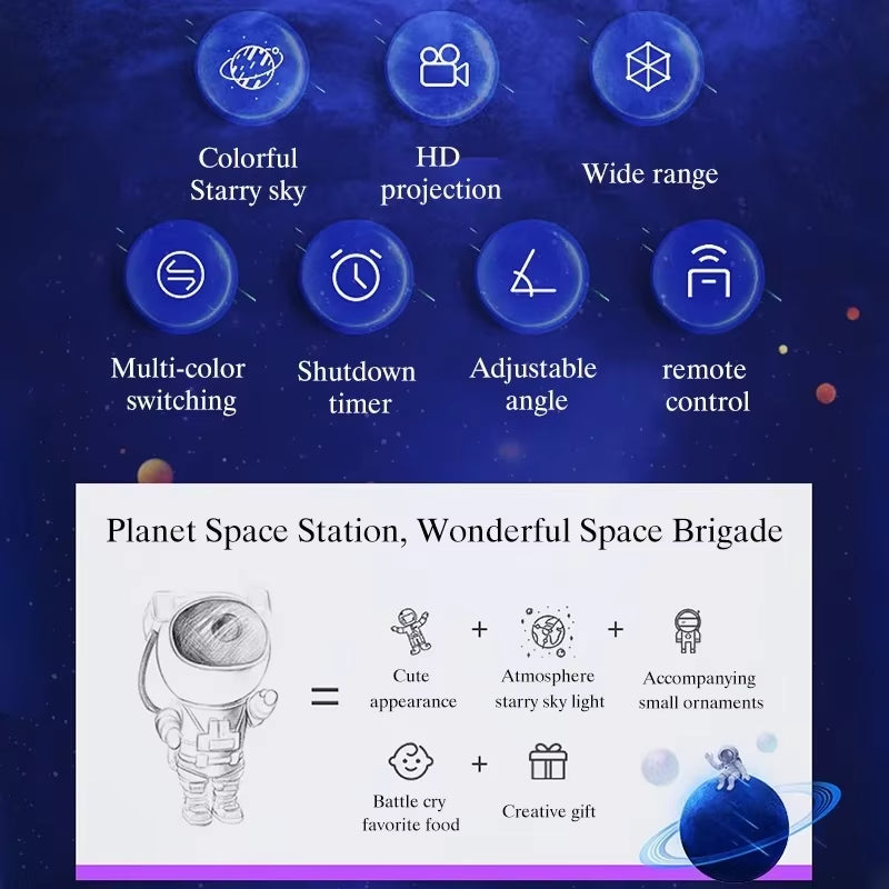Galaxy Star Astronaut Projector LED Night Light