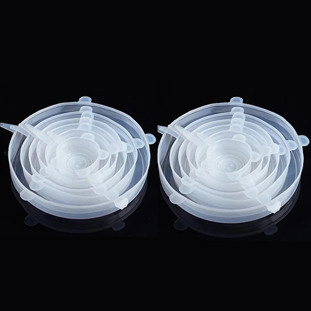 6 Pcs Silicone Cover  Stretch Lids for Kitchen Microwave Food Covers Bowl Caps