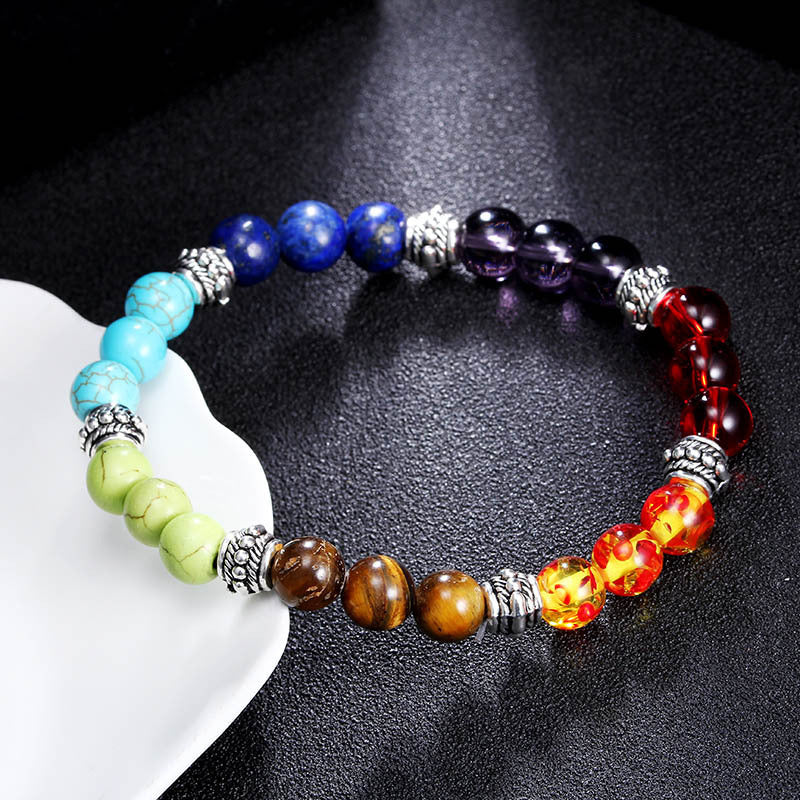 Colorful Seven Chakra Energy Beaded Bracelet