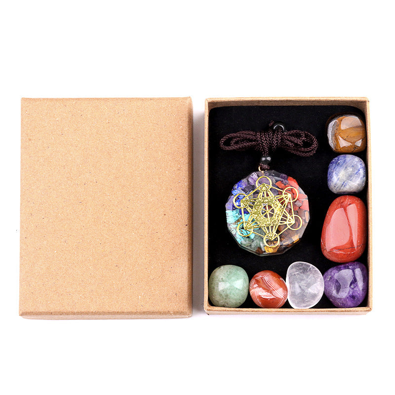Orgone Pendant Kit 7 Chakra Healing Crystals Stones
