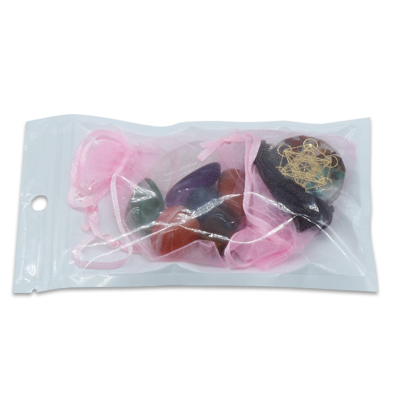 Orgone Pendant Kit 7 Chakra Healing Crystals Stones