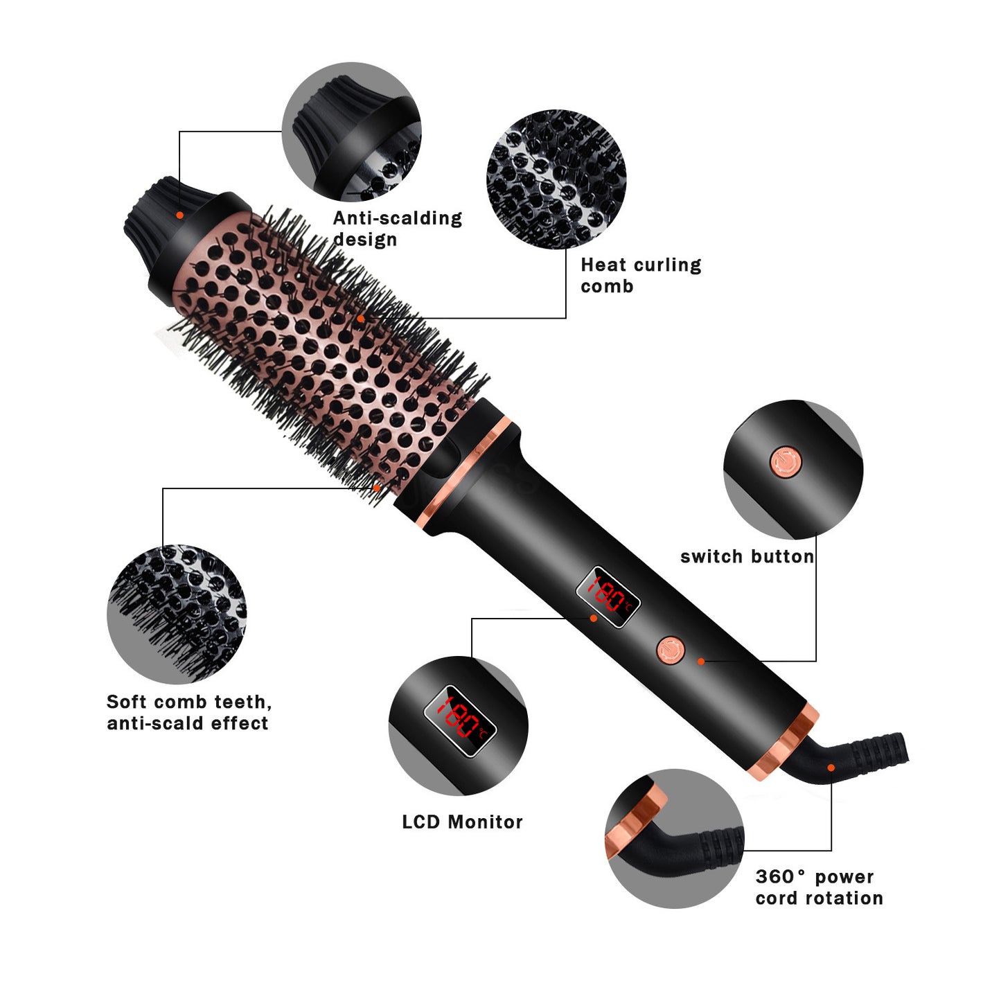Tourmaline Ceramic Curling Brush
