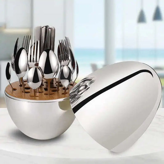 Luxury High-end Stainless Steel Tableware Western Food Knife Fork And Spoon 24-piece Set