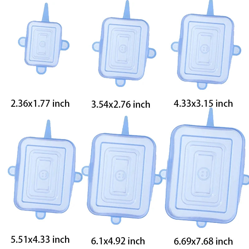 6 Pcs Silicone Cover  Stretch Lids for Kitchen Microwave Food Covers Bowl Caps