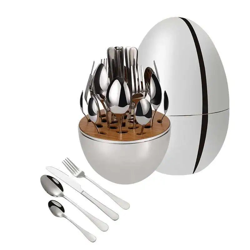 Luxury High-end Stainless Steel Tableware Western Food Knife Fork And Spoon 24-piece Set