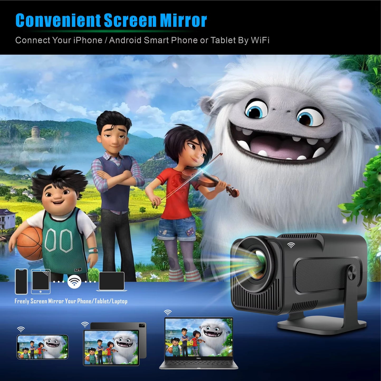 4K Projector HY320 mini Android 11 Dual Wifi6