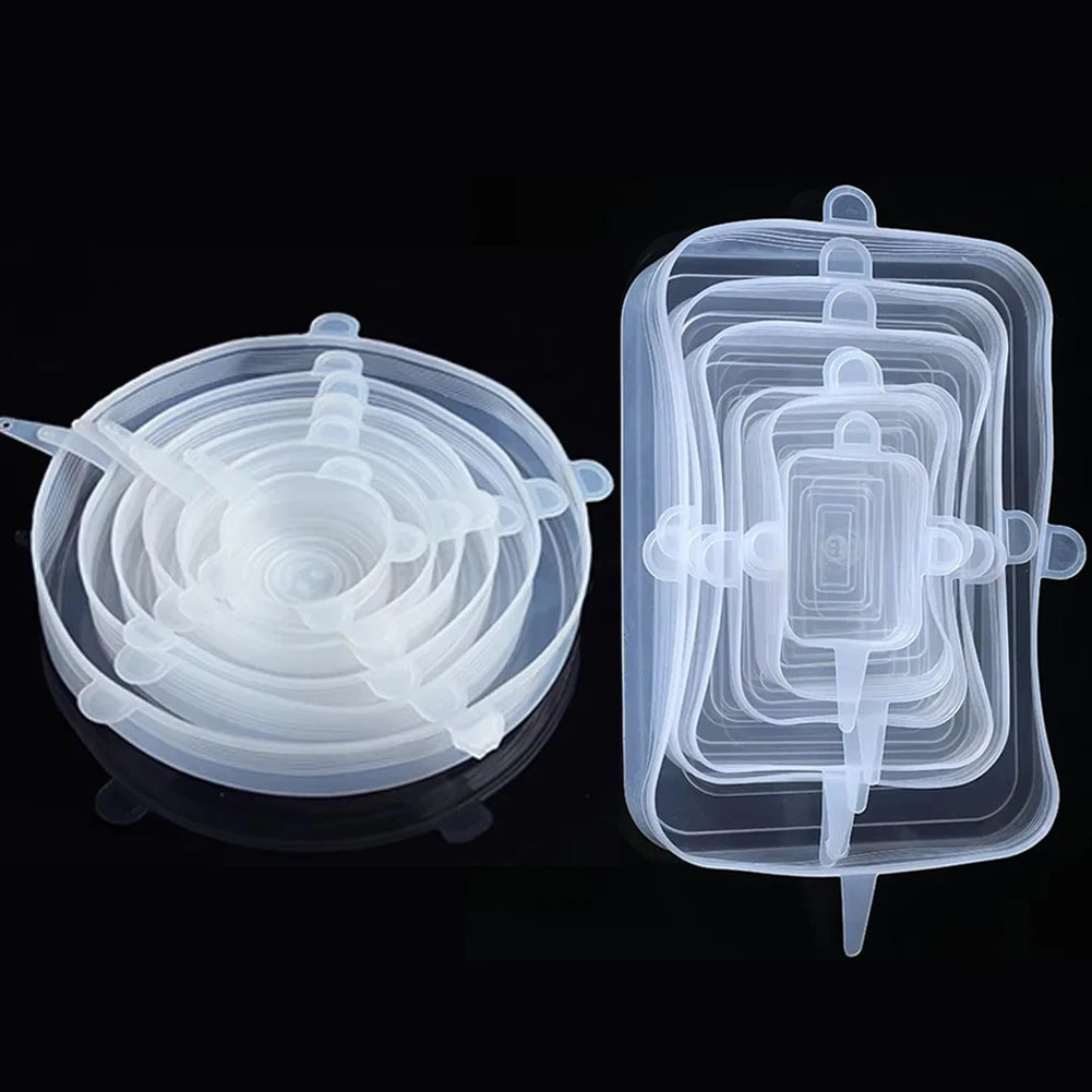 6 Pcs Silicone Cover  Stretch Lids for Kitchen Microwave Food Covers Bowl Caps
