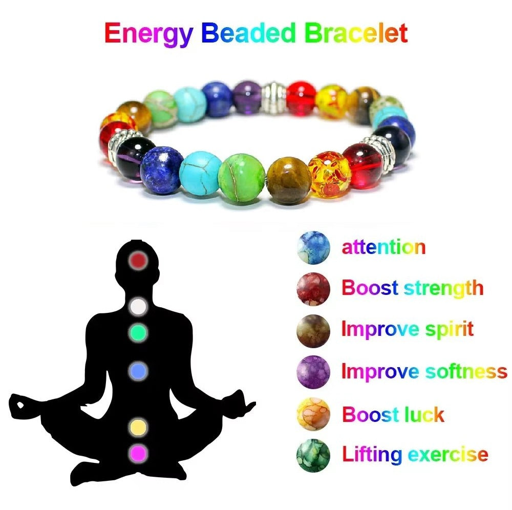 Colorful Seven Chakra Energy Beaded Bracelet