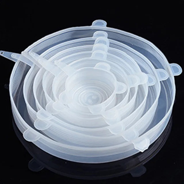 6 Pcs Silicone Cover  Stretch Lids for Kitchen Microwave Food Covers Bowl Caps