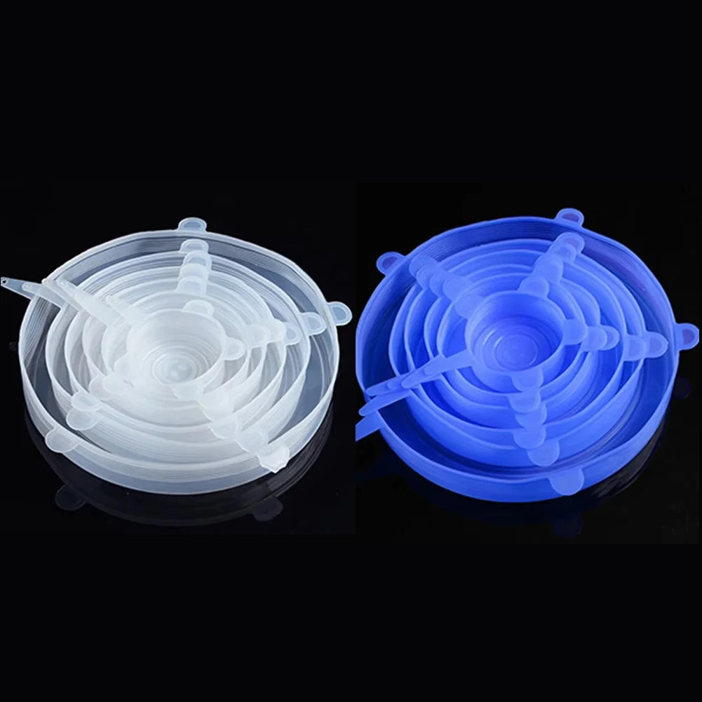 6 Pcs Silicone Cover  Stretch Lids for Kitchen Microwave Food Covers Bowl Caps