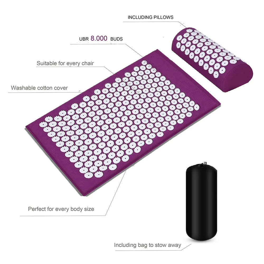 Acupressure Massage Mat Pillow Set