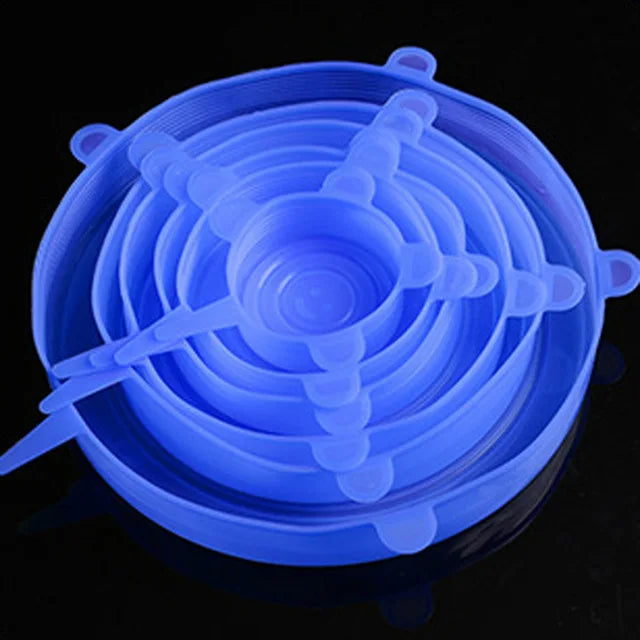 6 Pcs Silicone Cover  Stretch Lids for Kitchen Microwave Food Covers Bowl Caps