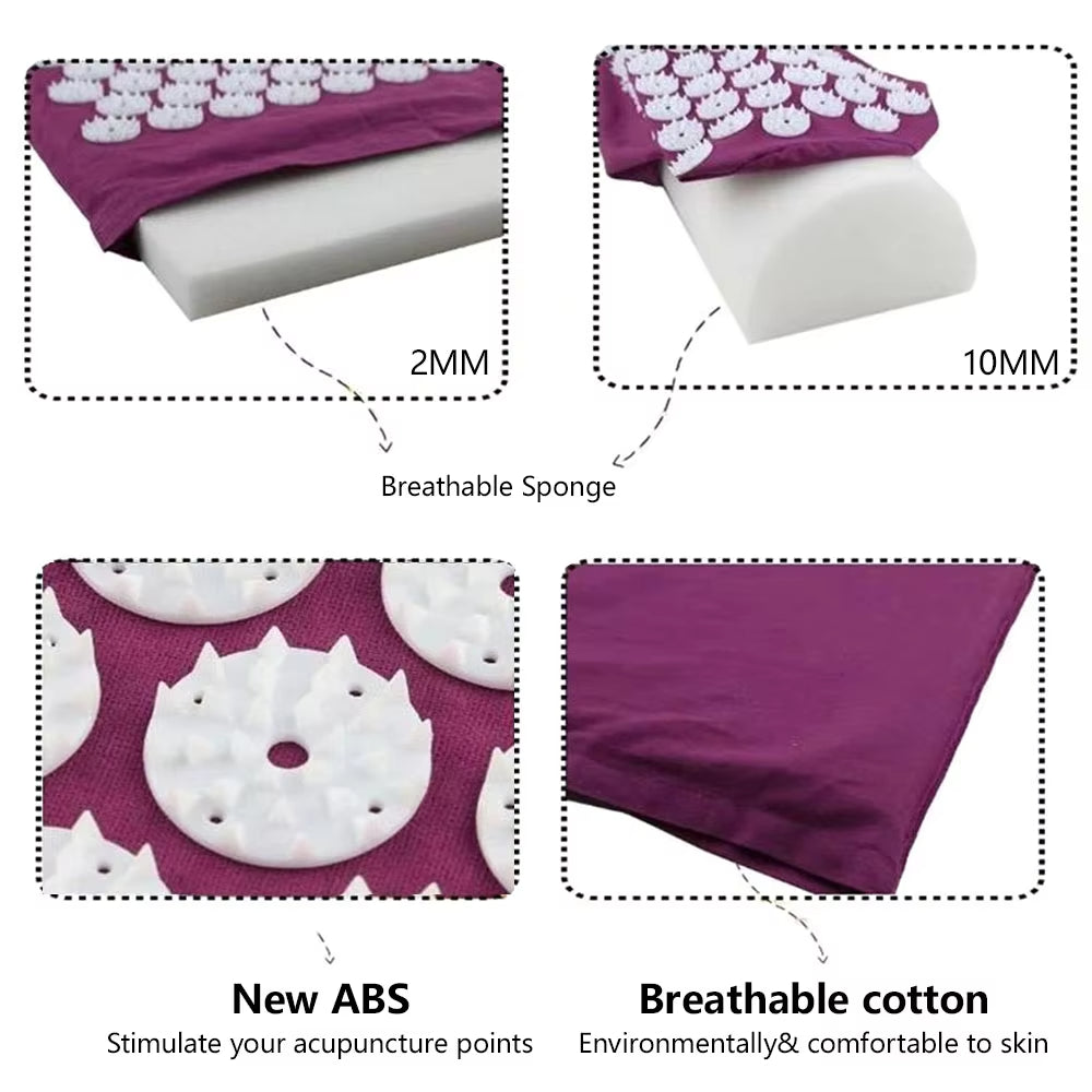 Acupressure Massage Mat Pillow Set